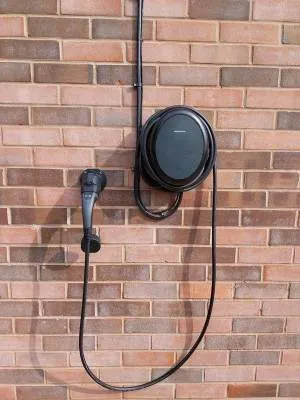 Wall-mounted EV charge point installed on a home in the Midlands